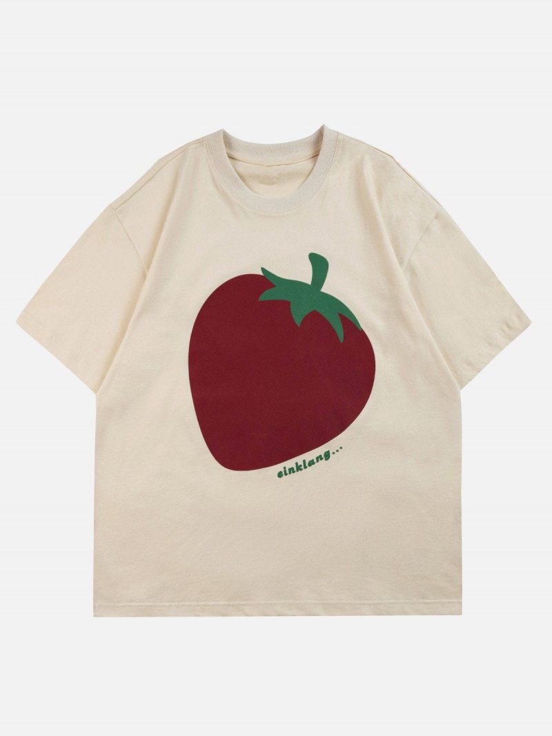 Noir  T Shirts Aelfric Eden Strawberry Print Coton Tee - ESM-5050690